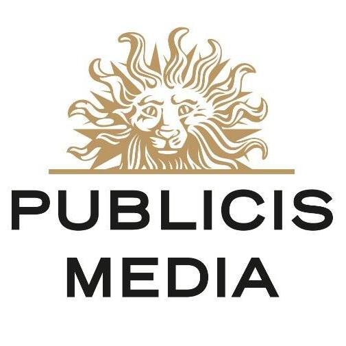 Publicis Media logo, jossa viitteellinen leijonan pää taustalla