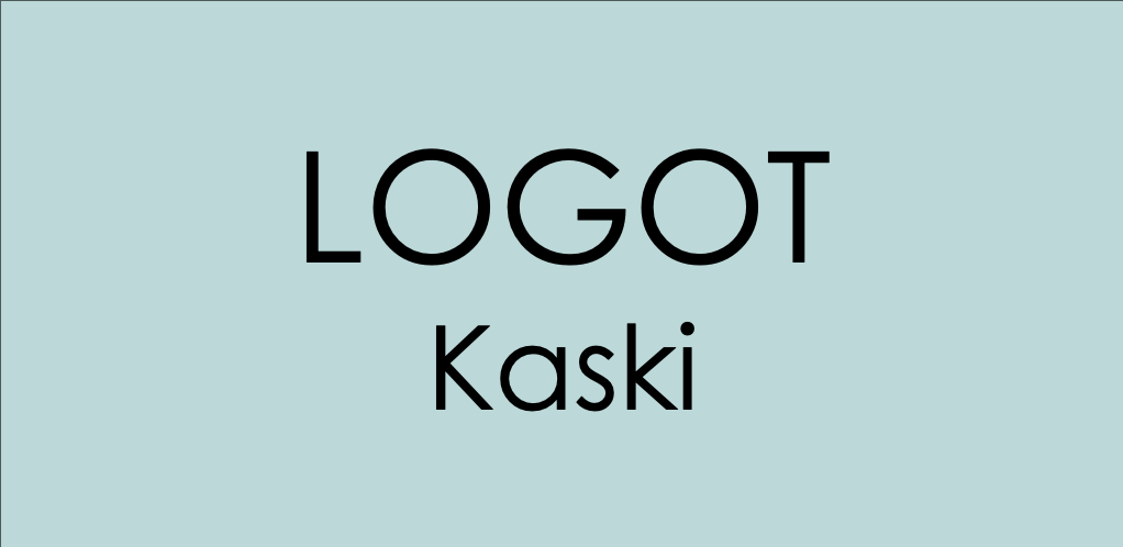 Logot Kaski mustalla tekstillä vedenvihreällä pohjalla